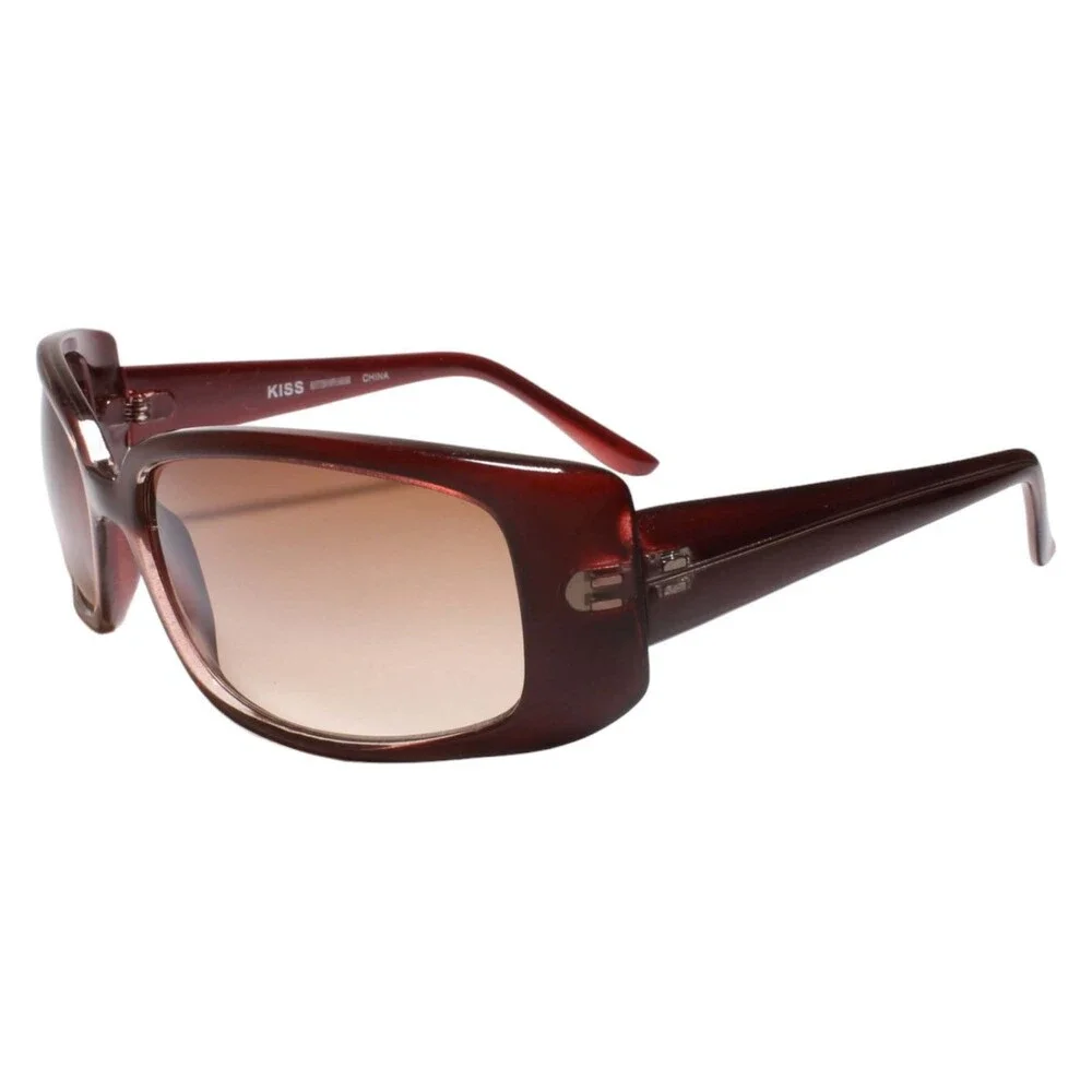Genuine Vintage Deadstock Bold Thick Frame Rectangle Brown Sunglasses